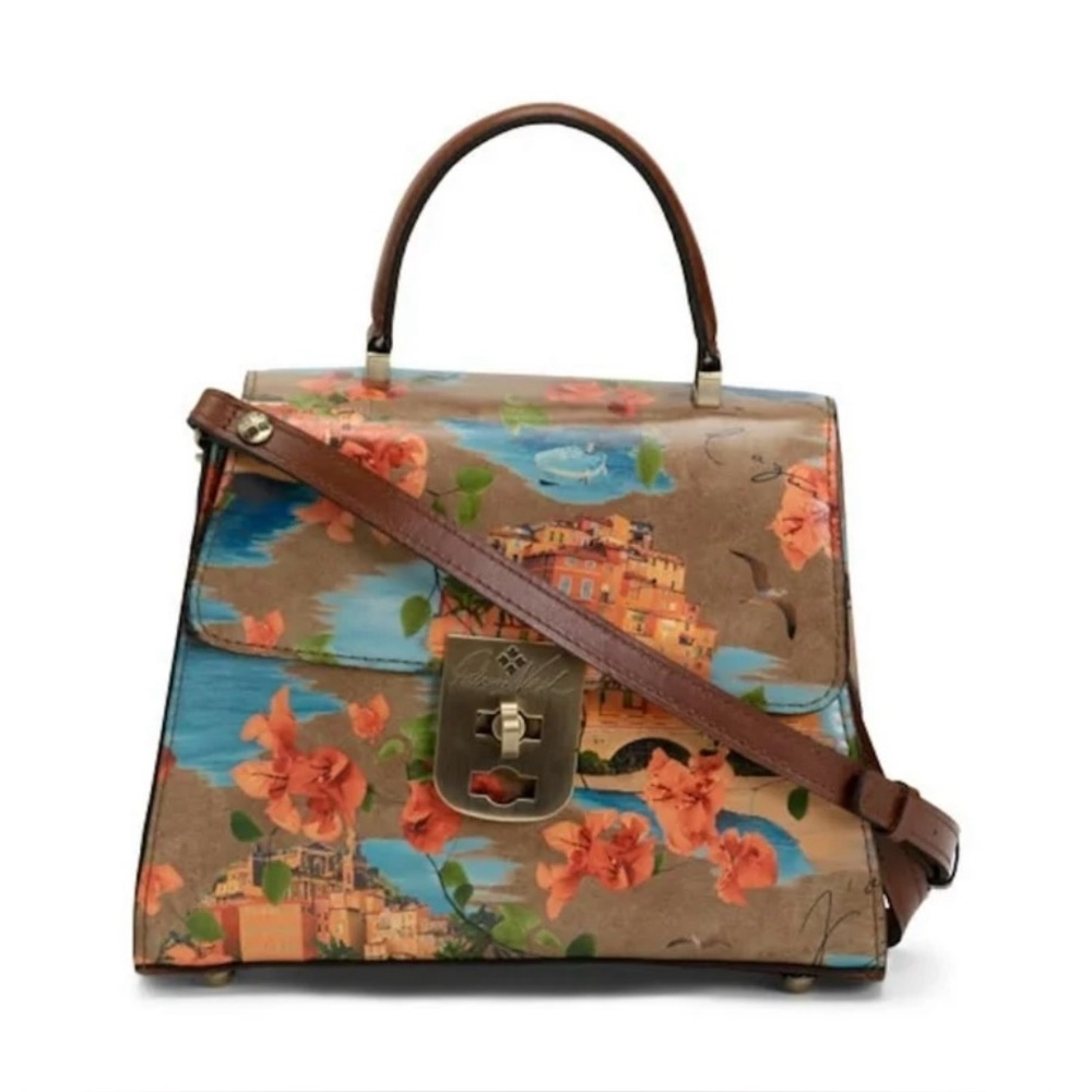 NWT Patricia Nash French Riviera Chauny Leather Satchel Crossbody